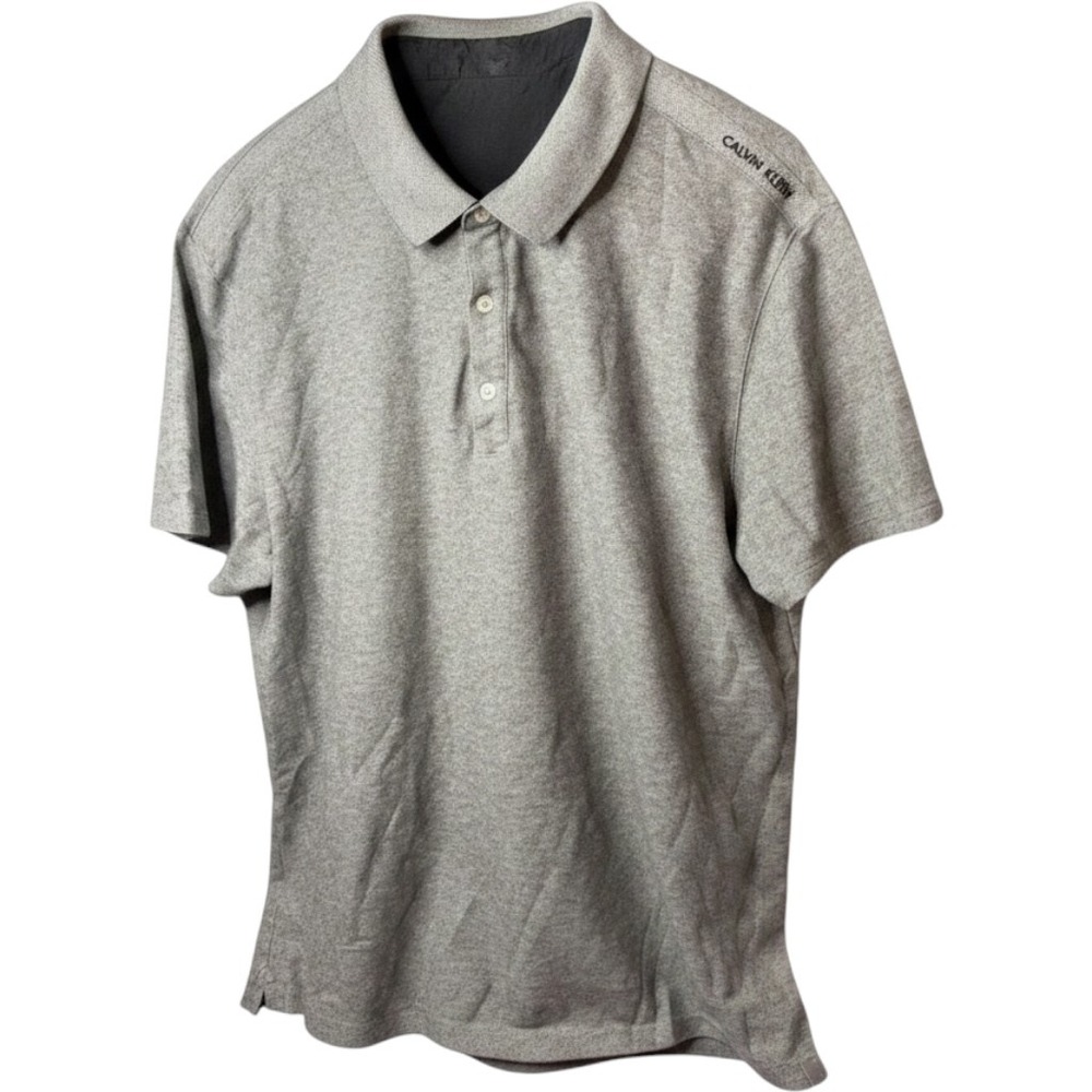 Calvin Klein Mens XL Gray Cotton Long Sleeve Button Down Collared Shirt Classic